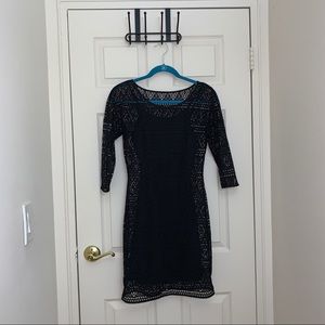 EXPRESS geometric patterned 3/4-sleeve dress